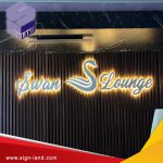 3D Letters with hidden light for Club
